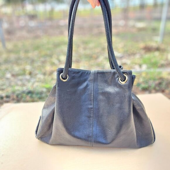 FURLA Black Leather Shoulder Bag Vintage - Picture 3 of 11